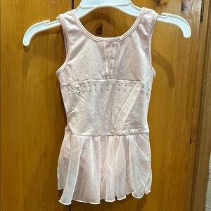 Pink Sleeveless Ballet Dress with Rhinestones
